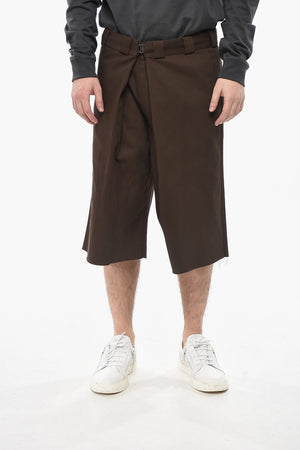 Cotton-Blend Shorts with Front Pleats
