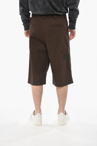 Shorts aus Baumwollmischung mit vorderen Bundfalten