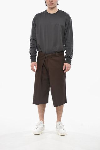 Shorts aus Baumwollmischung mit vorderen Bundfalten