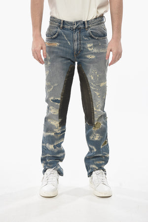 Distressed Regular-Fit-Jeans mit Aufnähern 20cm