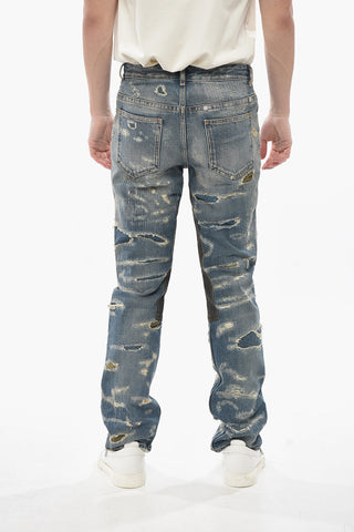Distressed Regular-Fit-Jeans mit Aufnähern 20cm