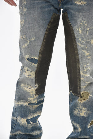 Distressed Regular-Fit-Jeans mit Aufnähern 20cm