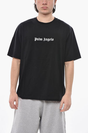 Slim-Fit-Rundhalsshirt Uni Mit Kontrastierendem Logo