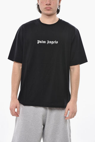 Slim-Fit-Rundhalsshirt Uni Mit Kontrastierendem Logo