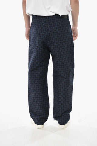 코튼 블렌드 5포켓 바지 모노그램 패턴