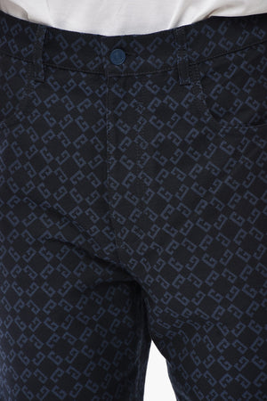 코튼 블렌드 5포켓 바지 모노그램 패턴