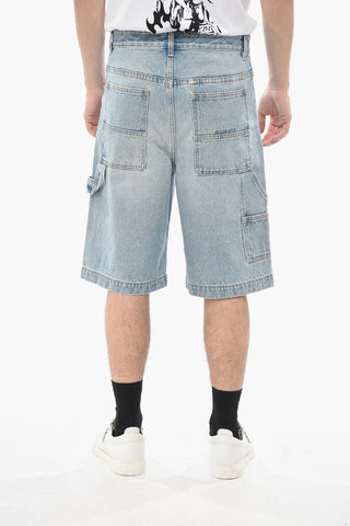 Cargo-Shorts aus Delavé-Denim