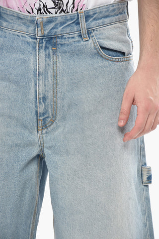 Cargo-Shorts aus Delavé-Denim