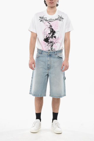 Cargo-Shorts aus Delavé-Denim