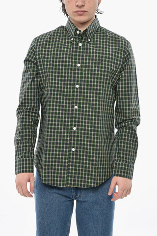 Camicia Button-down in Cotone Motivo Plaid Check
