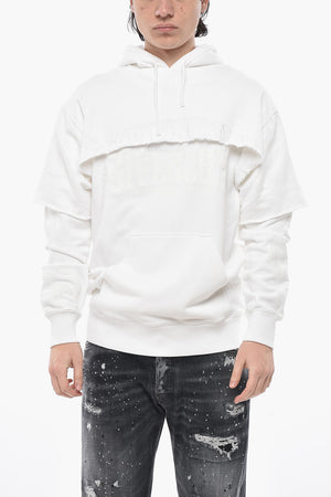 Hoodie Sweatshirt COLLEGE in Double Fabric with Embroidery