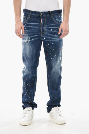 Jeans 642 빈티지 효과 페인트 디테일 19cm