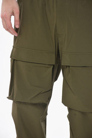 Stretch Nylon Cargo Pants with Ankle Drawcord