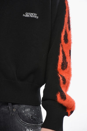 Cardigan in Misto Cotone FLAMES con Maniche Jacquard