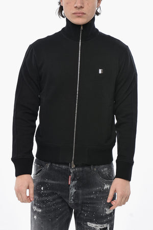 Mock-Neck-Sweatshirt aus Stretch-Baumwolle mit durchgehendem Reißverschluss