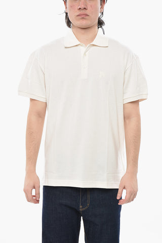 Polo in Cotone Piquet con Monogram Tono su Tono