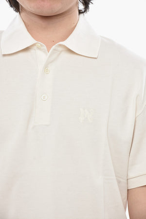 Cotton Piqué Polo with Tone-on-Tone Monogram