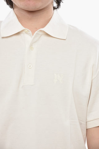 Polo in Cotone Piquet con Monogram Tono su Tono