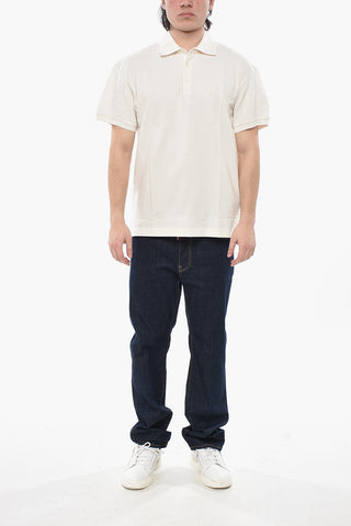 Polo in Cotone Piquet con Monogram Tono su Tono