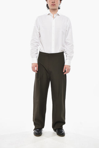 Straight-Fit Wollhose mit einer Bundfalte