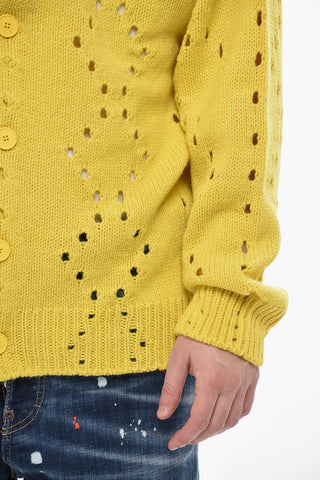 Cardigan in Misto Alpaca con Design Open Work
