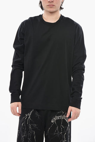 Cotton Crewneck T-Shirt with Embroidered Logo