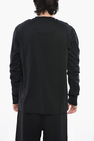 Cotton Crewneck T-Shirt with Embroidered Logo