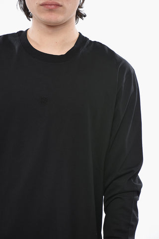 Cotton Crewneck T-Shirt with Embroidered Logo
