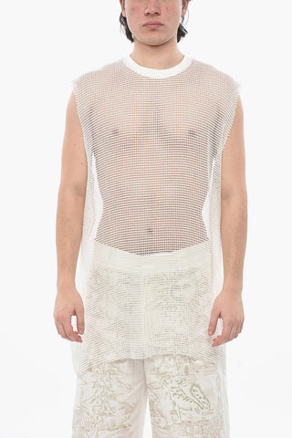 Netz-Tanktop Mit Offenen Säumen