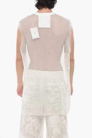 Netz-Tanktop Mit Offenen Säumen