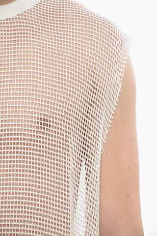 Netz-Tanktop Mit Offenen Säumen