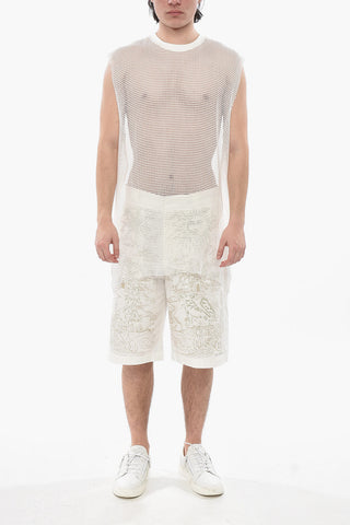 Netz-Tanktop Mit Offenen Säumen