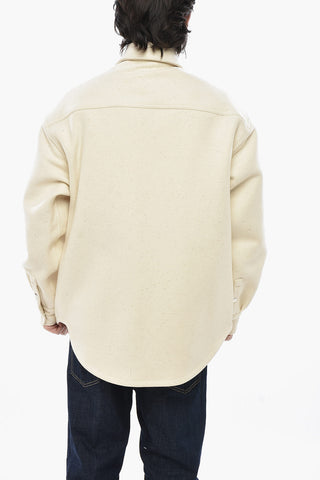 Overshirt Utility In Lana Vergine con Bottoni Automatici