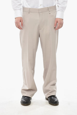 4-Taschen-Hose aus Wolle mit verdecktem Verschluss