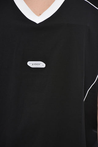 Cotton Tank Top With Contrast Trim And V-Neck