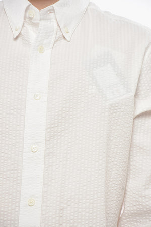 Button-down-Hemd aus strukturiertem Baumwollstoff