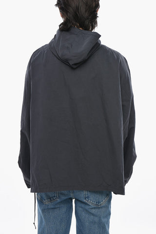 Anorak aus Baumwollmischung mit Kapuze und Halb-Reißverschluss