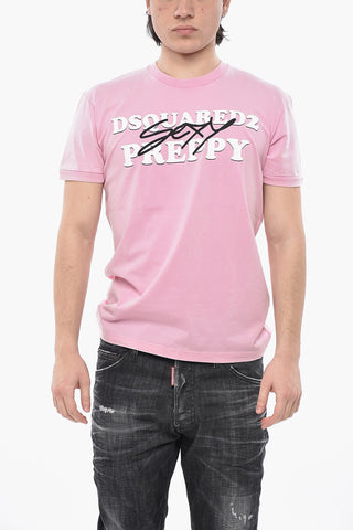 MM6 T-Shirt mit Rundhalsausschnitt aus Baumwolle und bedrucktem Logo