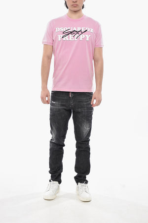 MM6 T-Shirt mit Rundhalsausschnitt aus Baumwolle und bedrucktem Logo