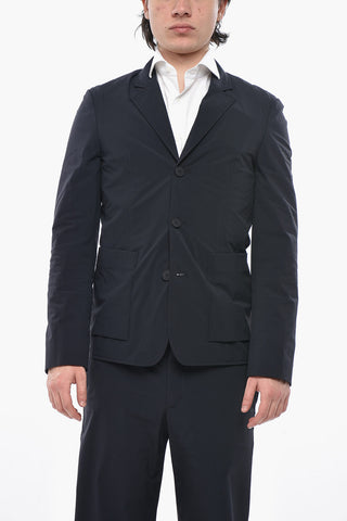 Ungefütterter Blazer aus Stretch-Nylon mit aufgesetzten Taschen