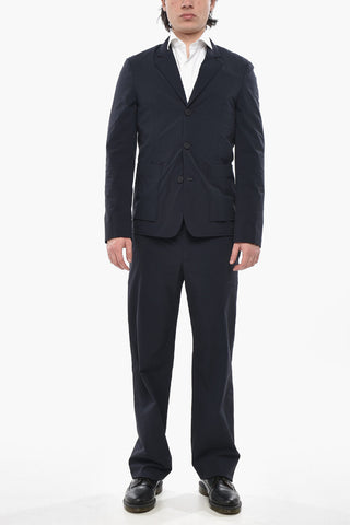 Ungefütterter Blazer aus Stretch-Nylon mit aufgesetzten Taschen