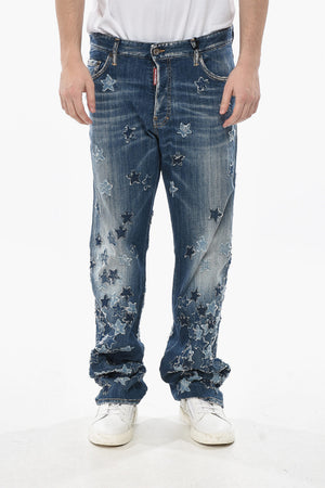 Jeans ROADIE in Cotone Stretch con Stelle All-Over 22cm