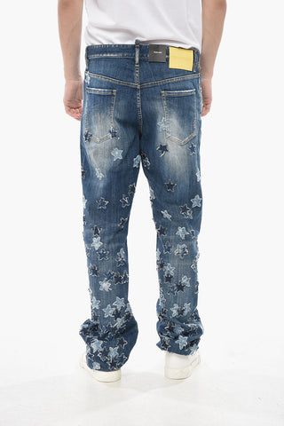Jeans ROADIE in Cotone Stretch con Stelle All-Over 22cm
