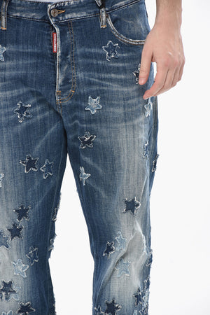 Jeans ROADIE in Cotone Stretch con Stelle All-Over 22cm