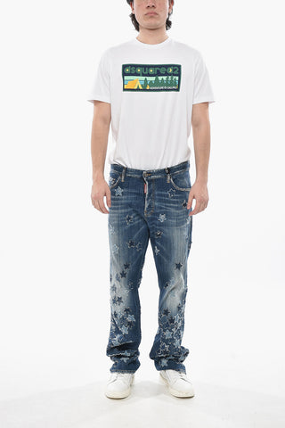 Jeans ROADIE in Cotone Stretch con Stelle All-Over 22cm