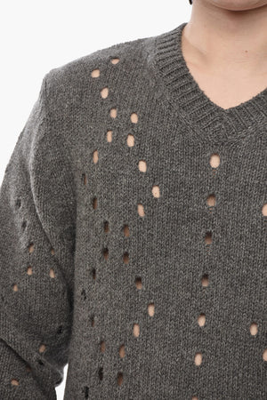 Openwork Alpaca-Blend Crewneck
