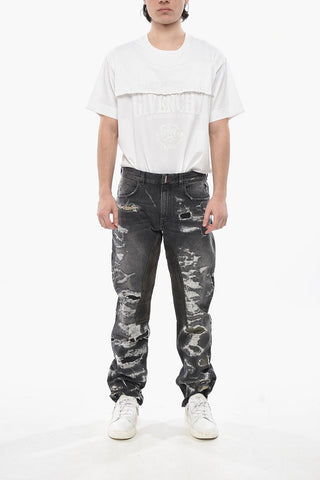Distressed Regular-Fit-Jeans mit Aufnähern 20cm