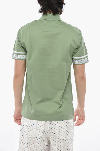 Hopsack Cotton Polo With Floral Details