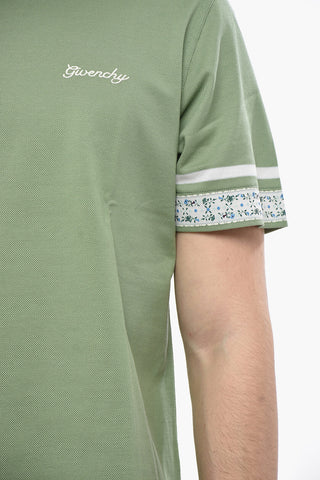 Hopsack Cotton Polo With Floral Details