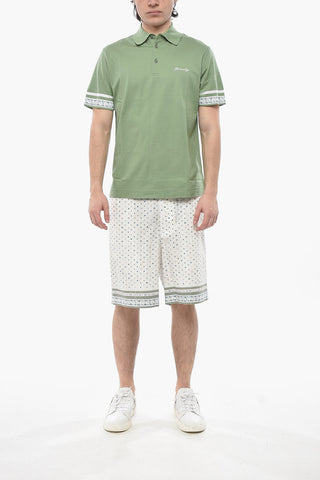 Hopsack Cotton Polo With Floral Details